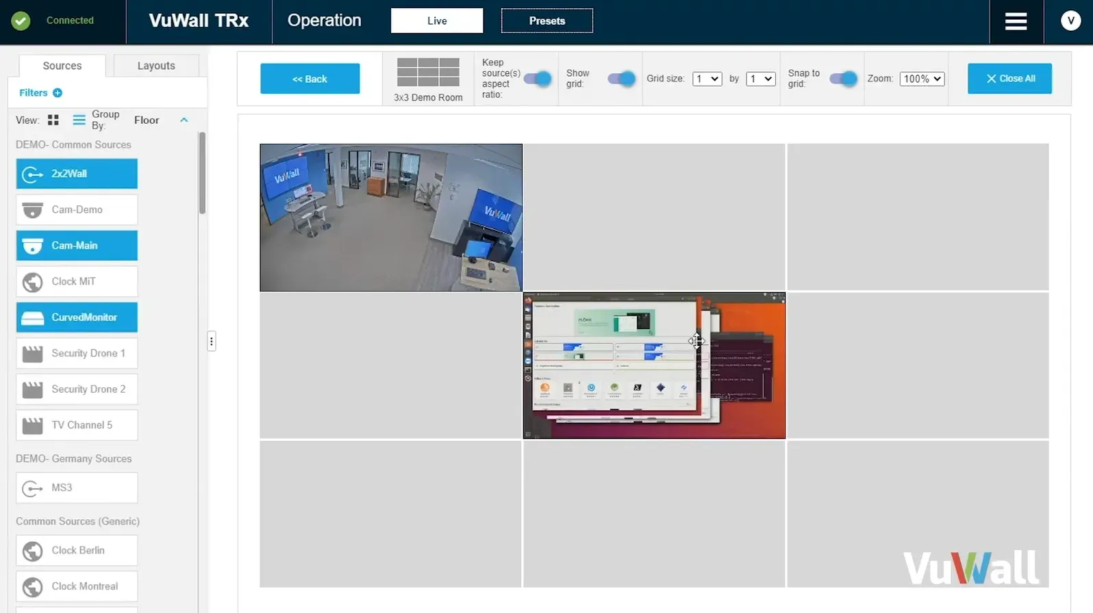 Paneles de operación